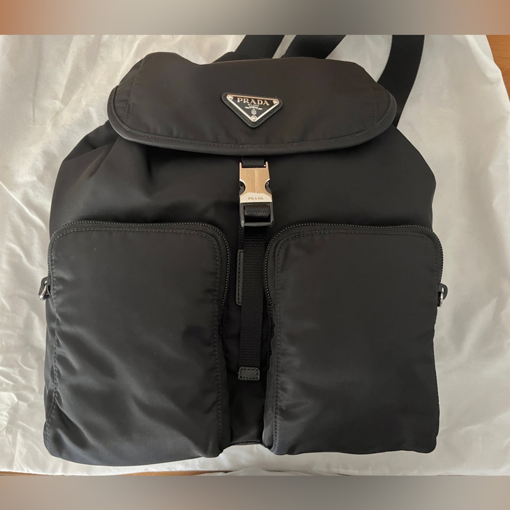Prada Black backpack (product card incl)